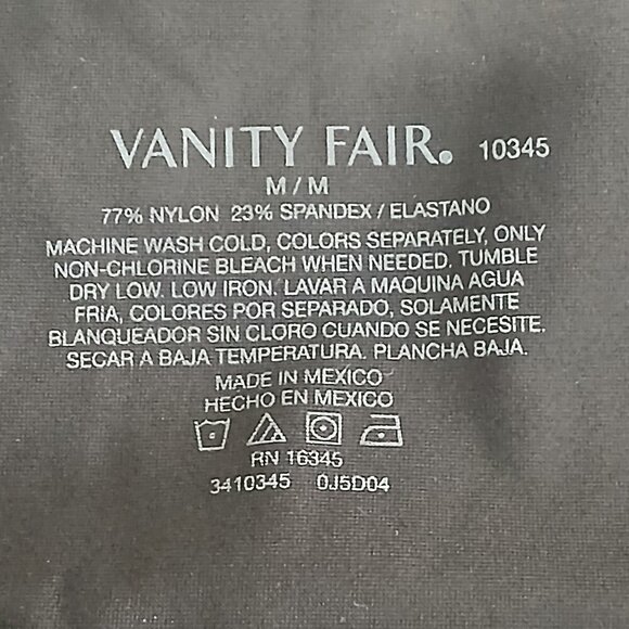 WOMENS VANITY FAIR BLACK SPANDEX BLEND SLIP, SIZE M - Picture 2 of 6